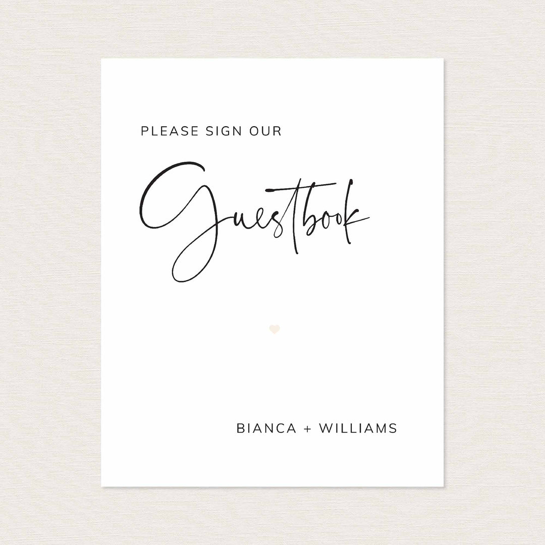 Modern Minimal Wedding Guestbook Sign Printable