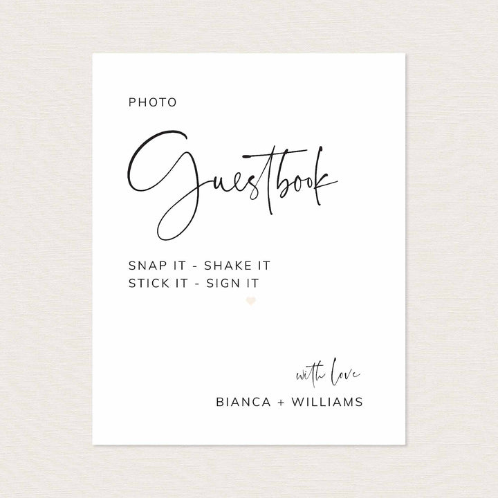 Modern Minimal Wedding Guestbook Sign Printable