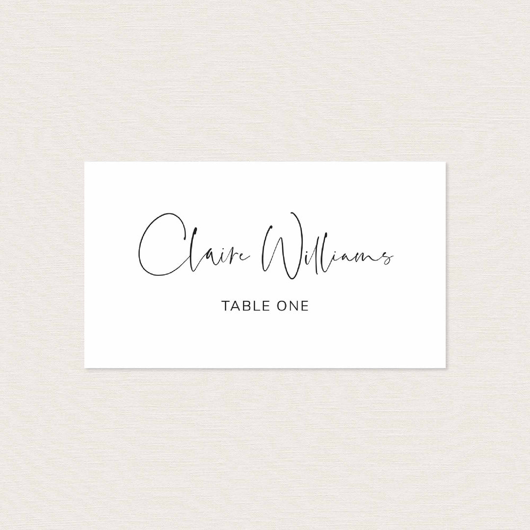 Modern Minimal Wedding Place Card Printable