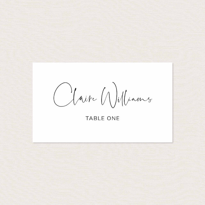 Modern Minimal Wedding Place Card Printable