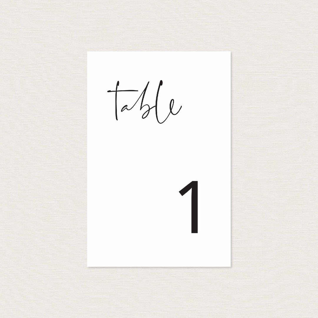 Modern Minimal Wedding Table Number Printable