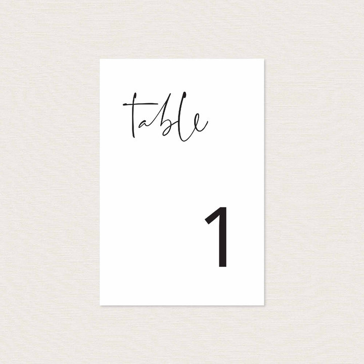 Modern Minimal Wedding Table Number Printable