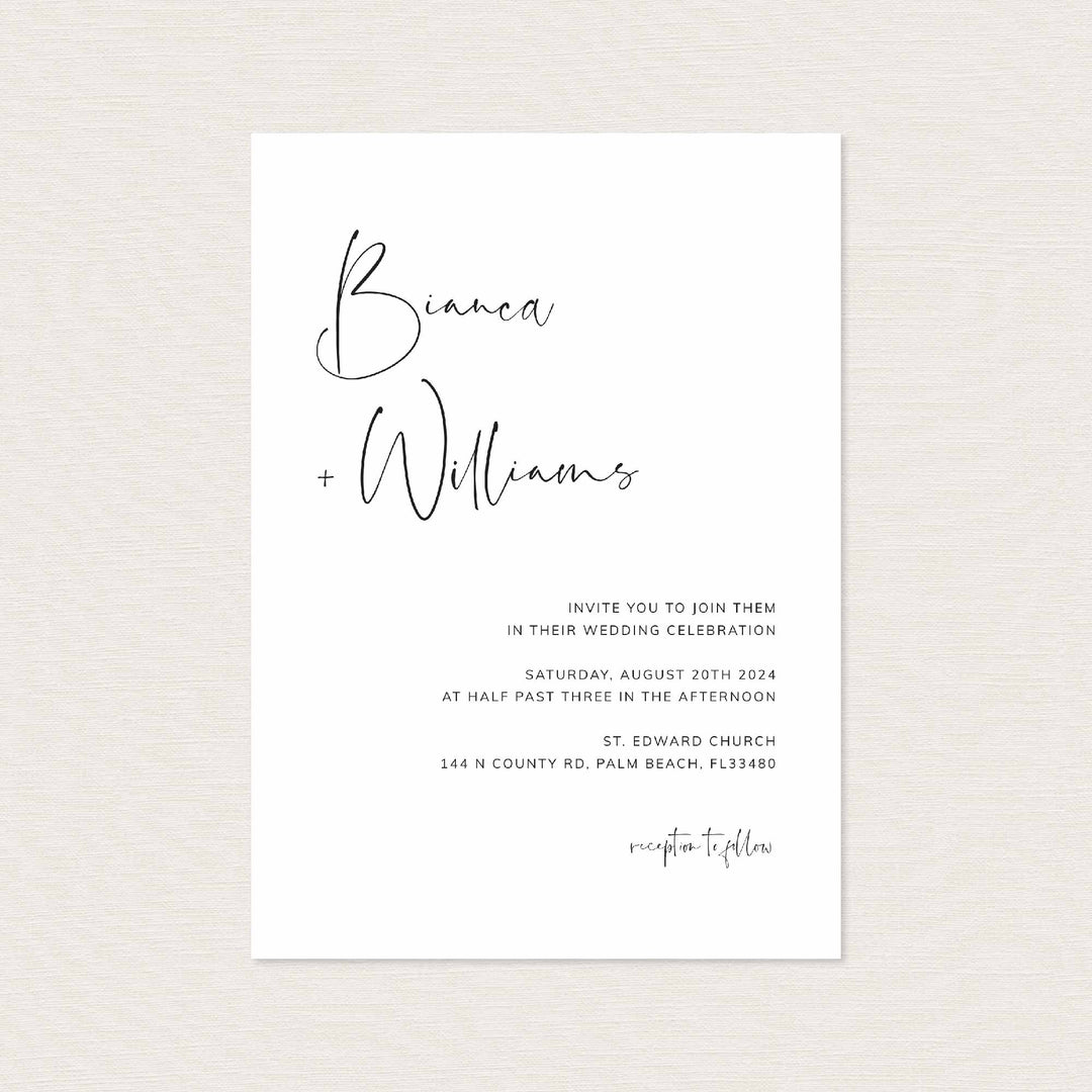 Modern Minimal Wedding Invitation Printable