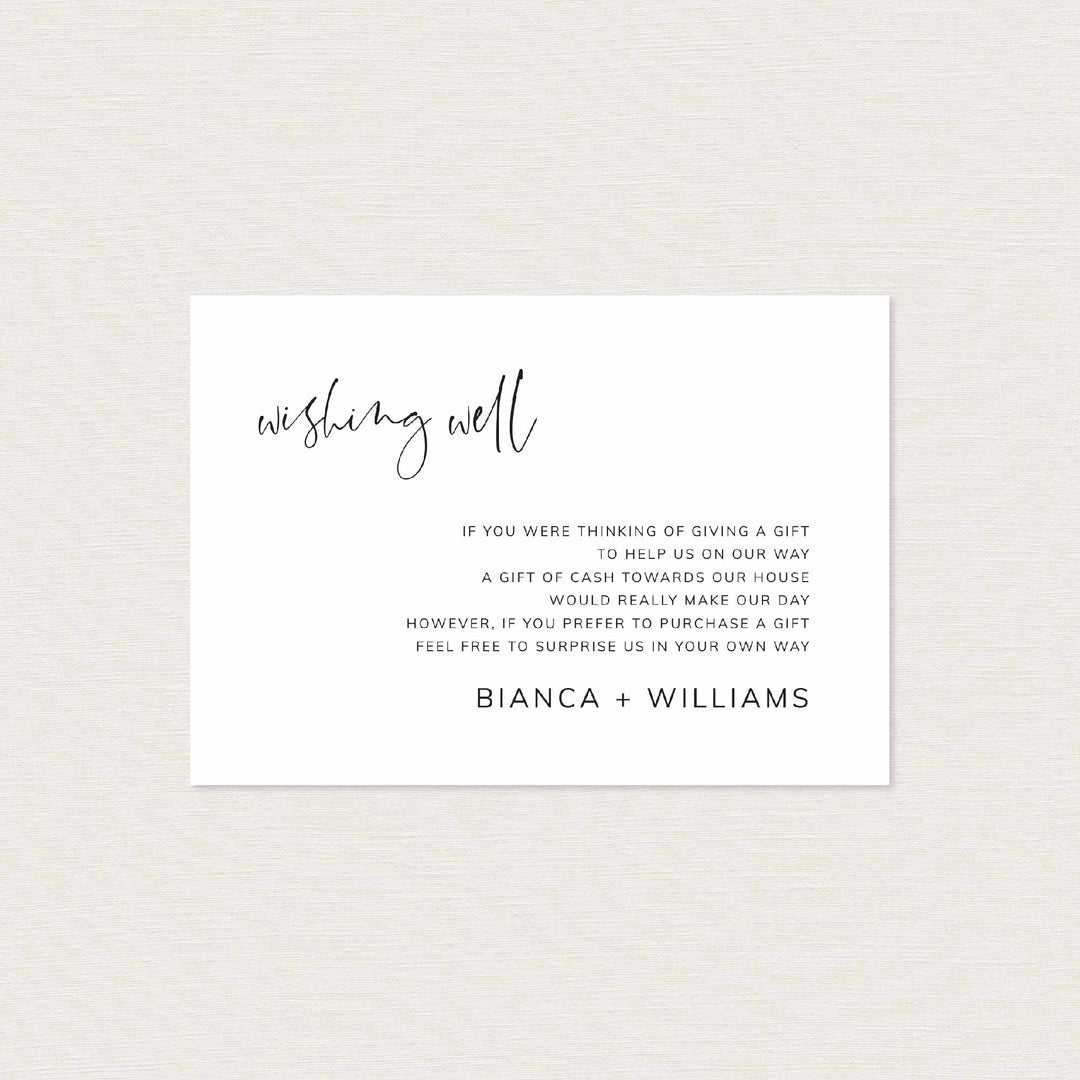 Modern Minimal Wedding Wishing Well Card Printable