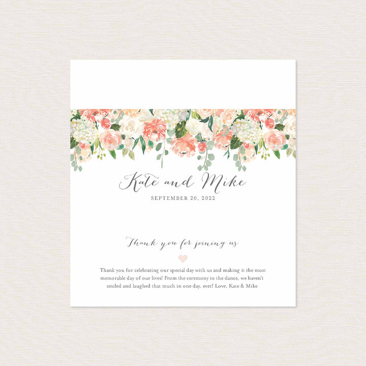 Peach and Cream Wedding Chocolate Bar Wrapper Printable