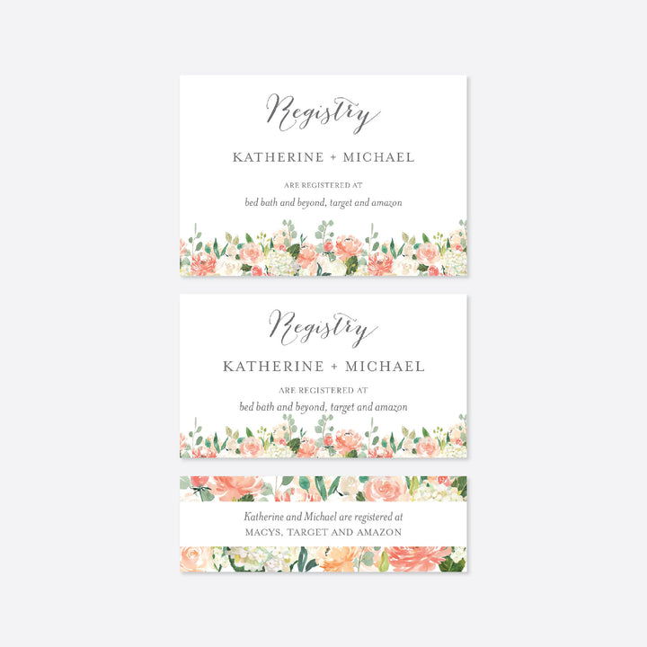 Peach and Cream Wedding Registry Card Printable