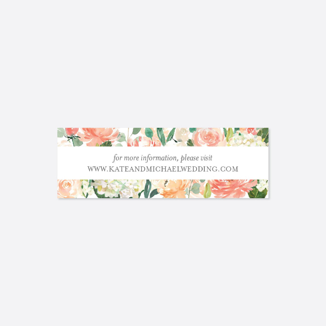 Peach and Cream Wedding Website Card Printable