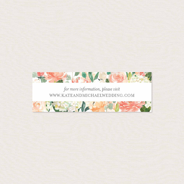 Peach and Cream Wedding Website Card Printable