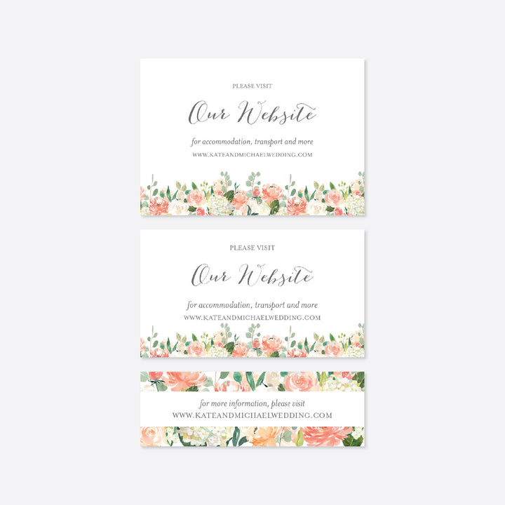 Peach and Cream Wedding Website Card Printable