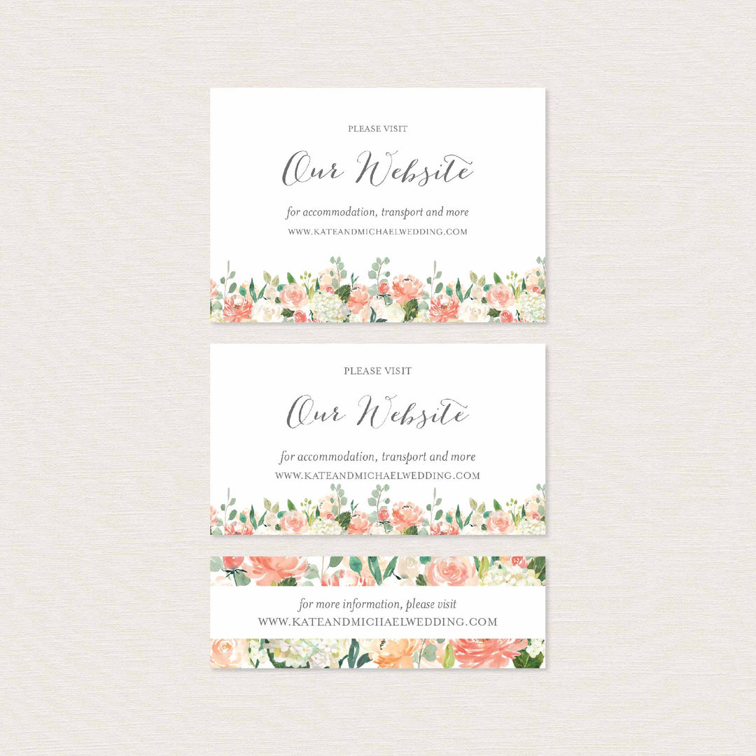 Peach and Cream Wedding Website Card Printable