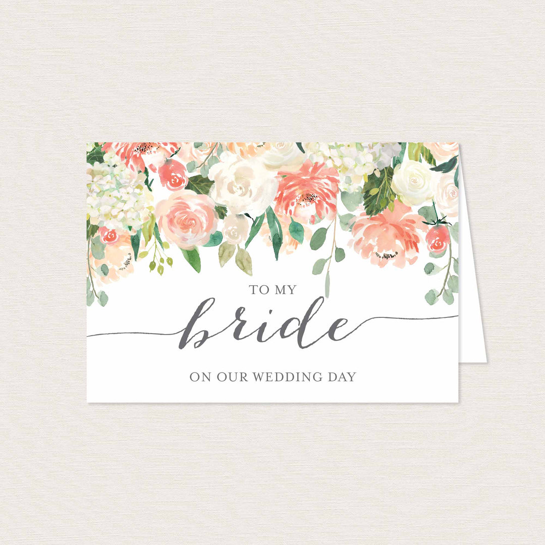 Peach and Cream Wedding Day Card Printable