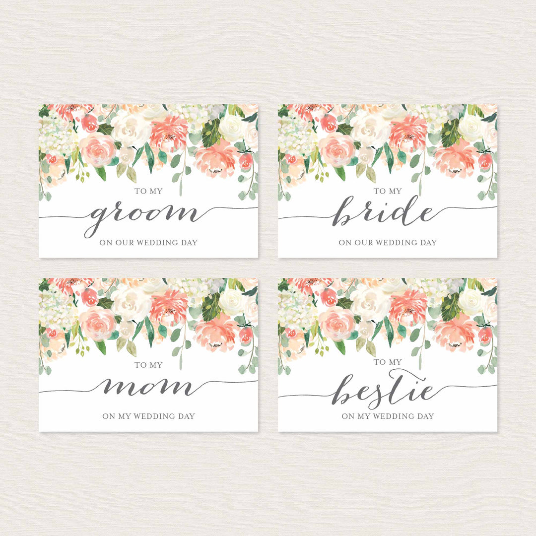 Peach and Cream Wedding Day Card Printable