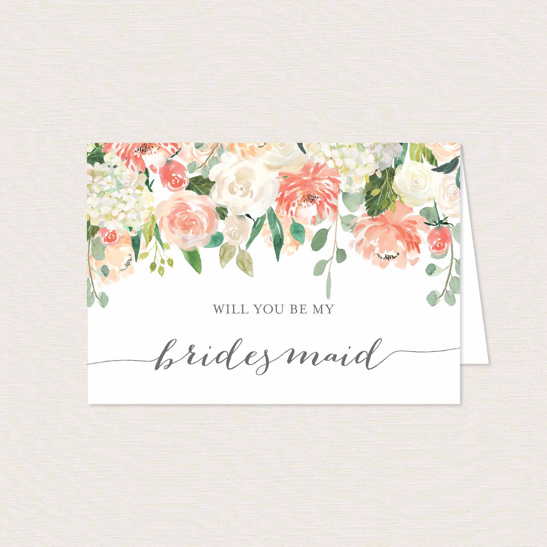 Peach and Cream Wedding Proposal Card Printable