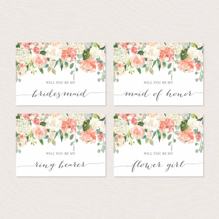 Peach and Cream Wedding Proposal Card Printable