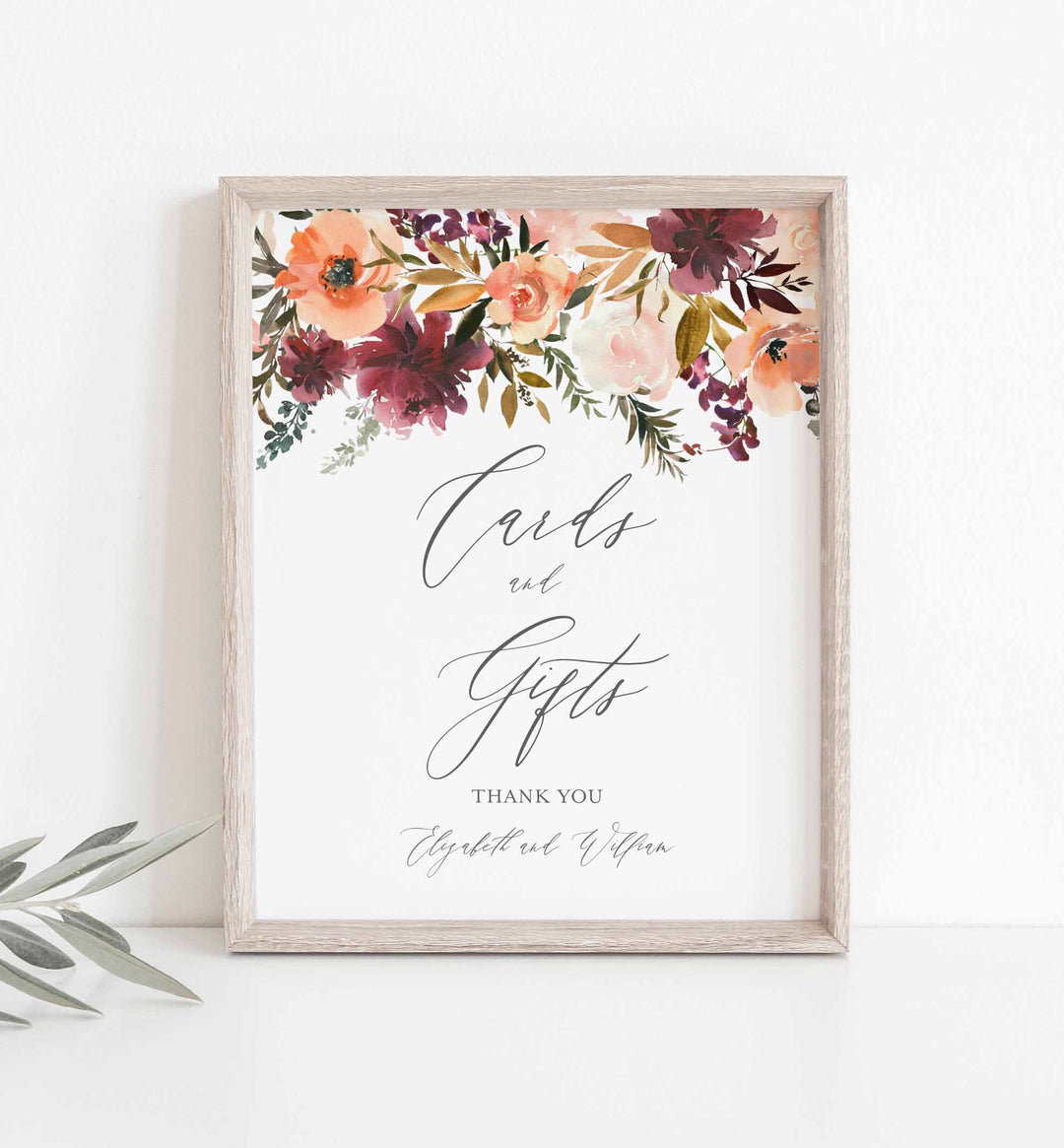 Romance Blush Wedding Cards and Gifts Sign Printable