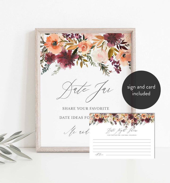 Romance Blush Wedding Date Night Ideas Printable