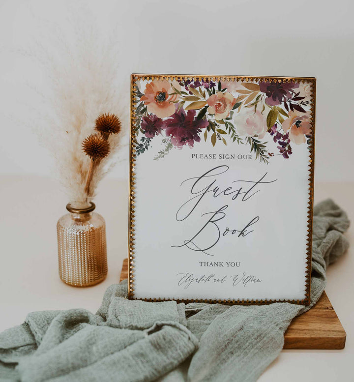 Romance Blush Wedding Guestbook Sign Printable