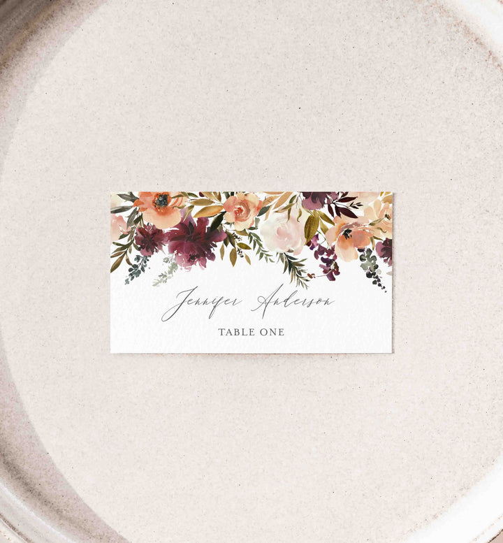 Romance Blush Wedding Place Card Printable