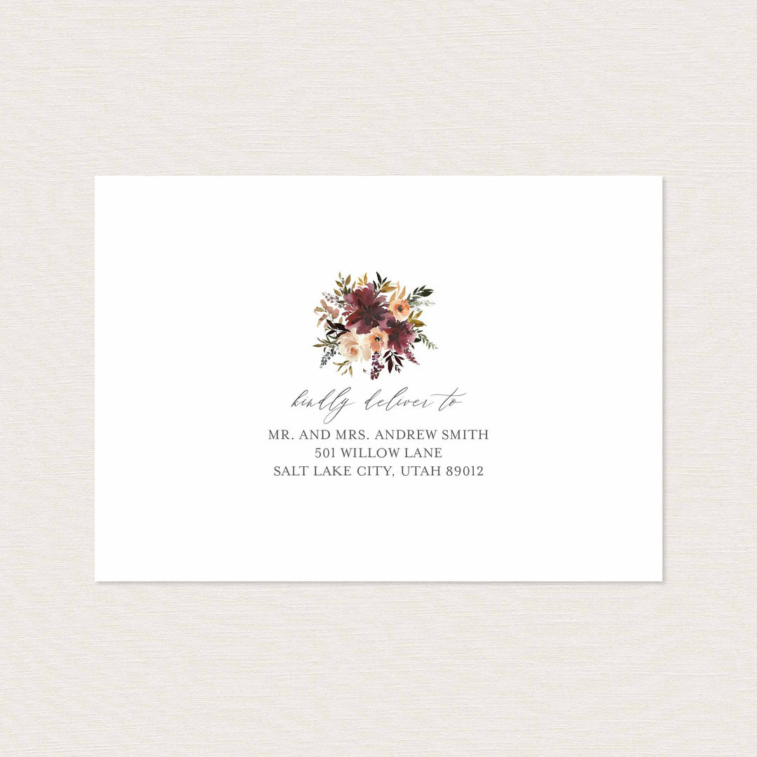 Romance Blush Wedding Envelope Addressing Printable