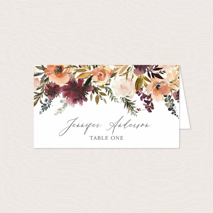 Romance Blush Wedding Place Card Printable