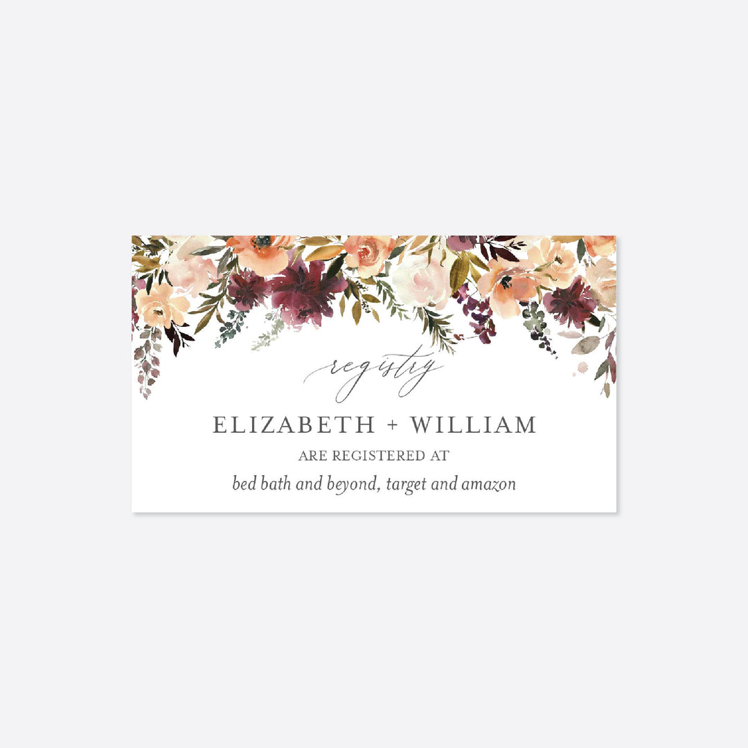 Romance Blush Wedding Registry Card Printable