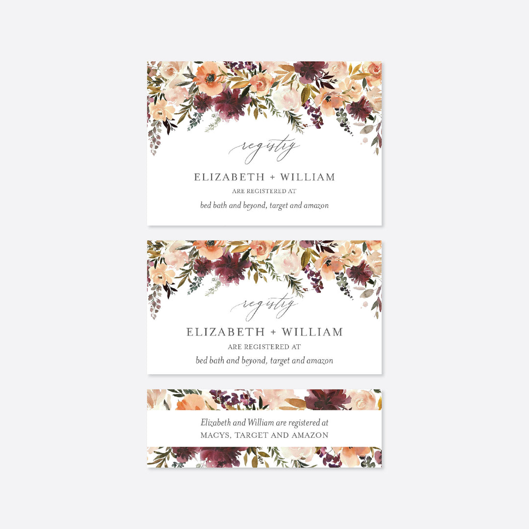 Romance Blush Wedding Registry Card Printable