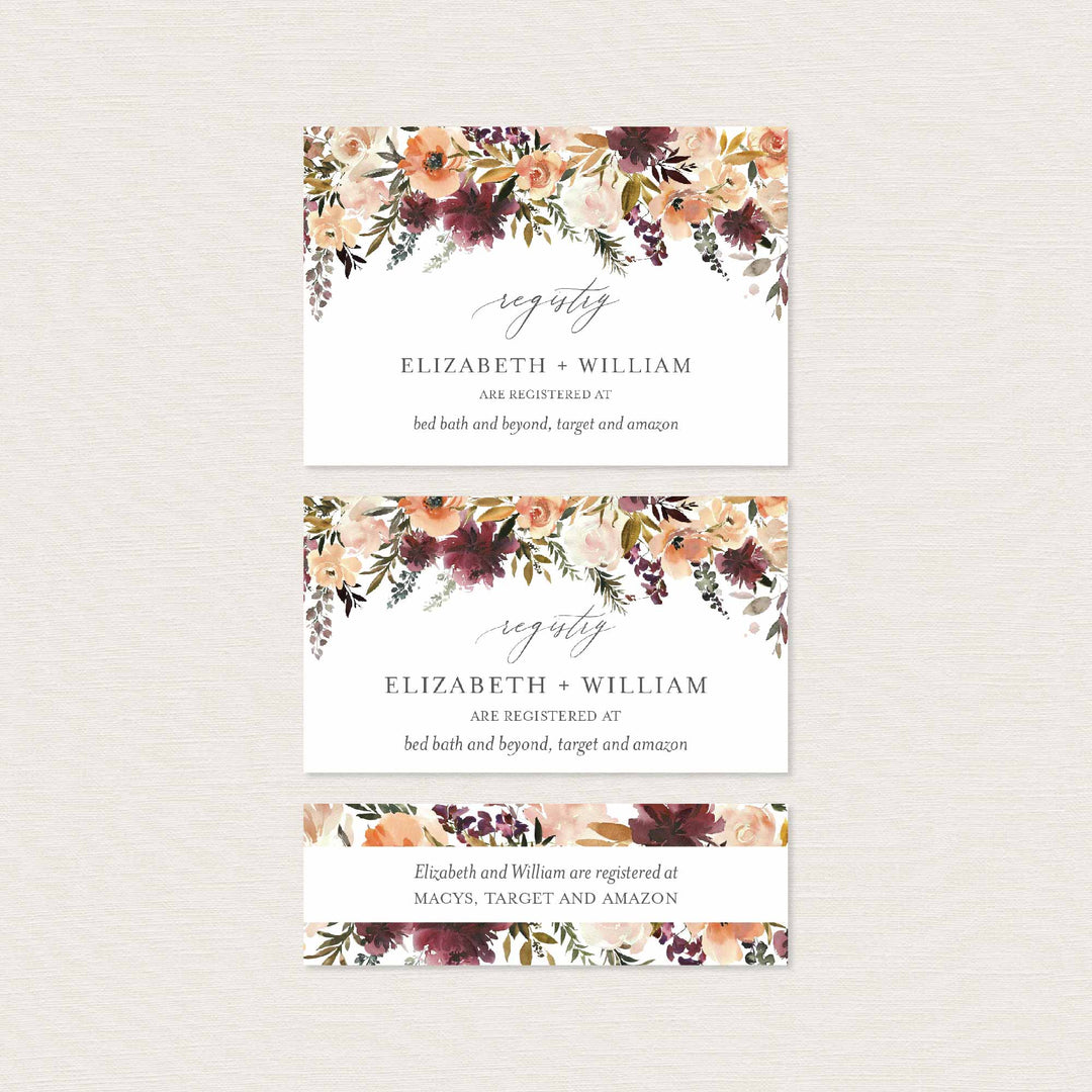 Romance Blush Wedding Registry Card Printable