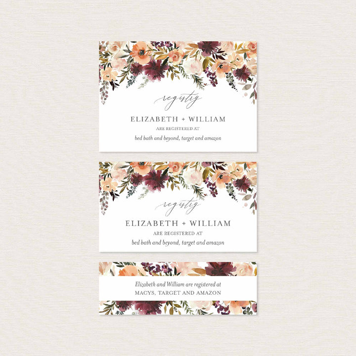 Romance Blush Wedding Registry Card Printable