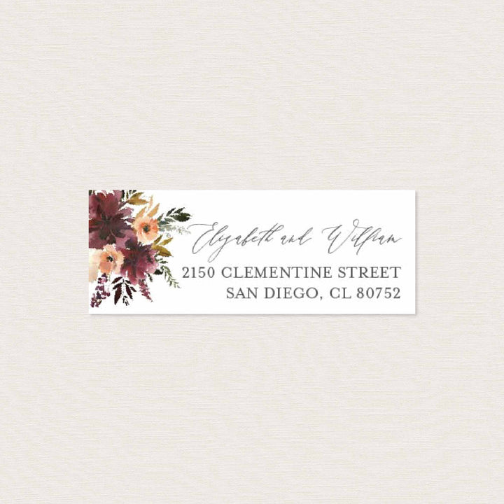 Romance Blush Wedding Return Address Label Printable