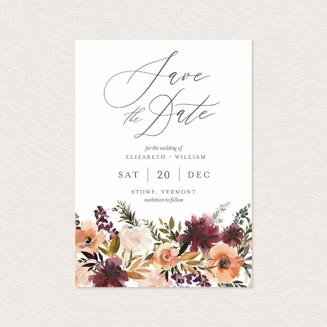 Romance Blush Wedding Save The Date Card Printable