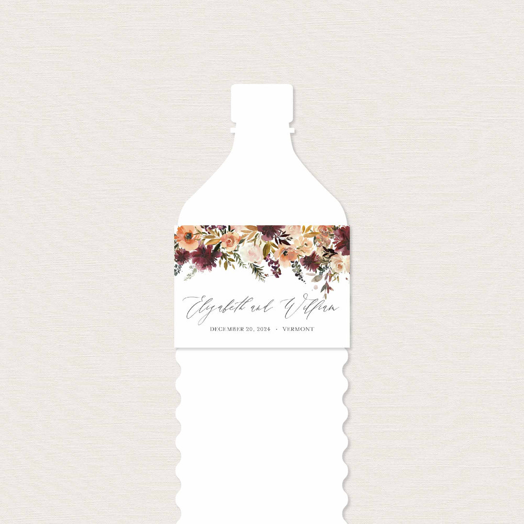 Romance Blush Wedding Water Bottle Label Printable