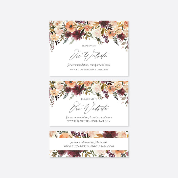 Romance Blush Wedding Website Card Printable