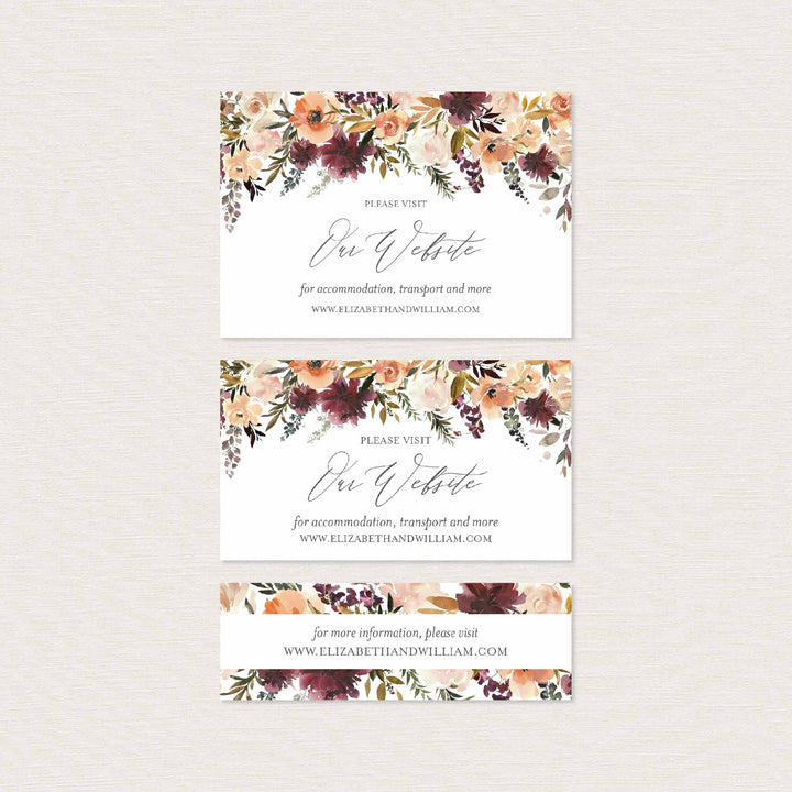 Romance Blush Wedding Website Card Printable