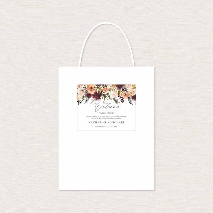 Romance Blush Wedding Welcome Bag Label Printable