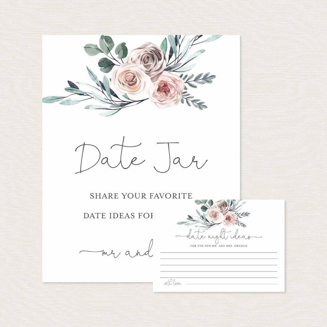 Boho Rose Wedding Date Night Ideas Printable