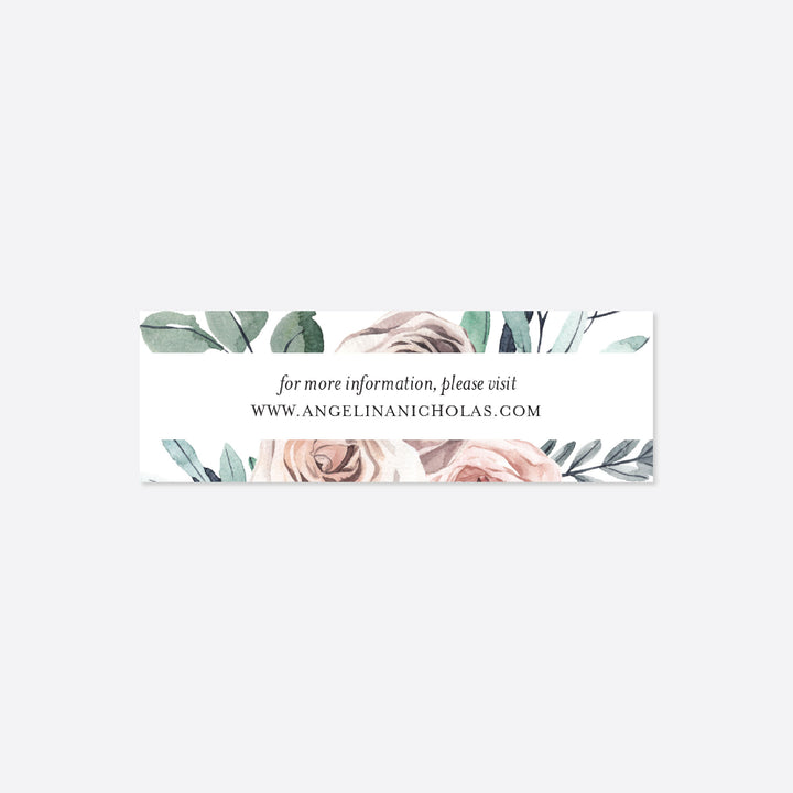 Boho Rose Wedding Website Card Printable