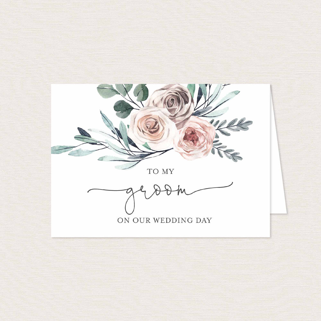 Boho Rose Wedding Day Card Printable