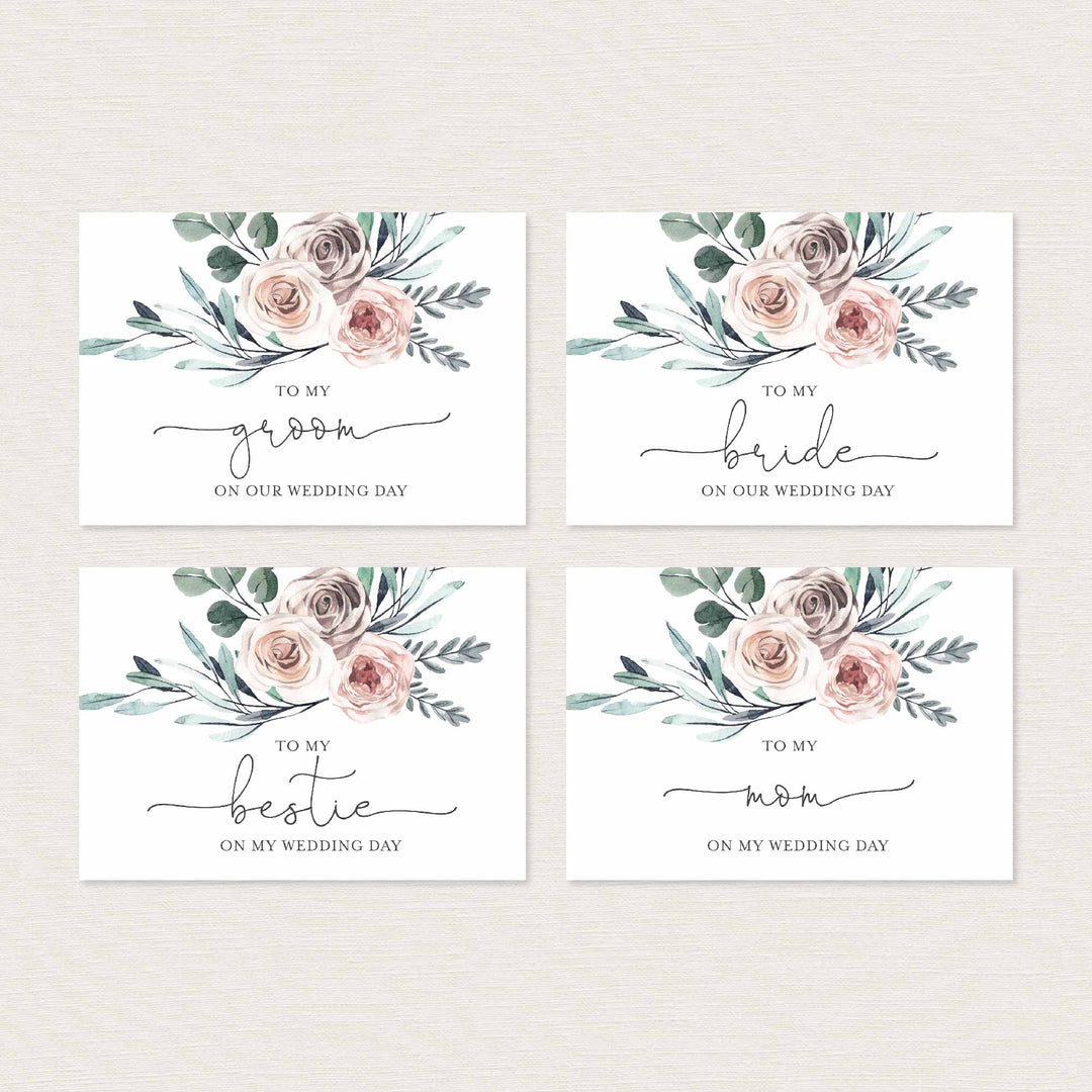 Boho Rose Wedding Day Card Printable