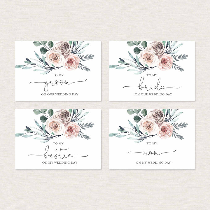 Boho Rose Wedding Day Card Printable