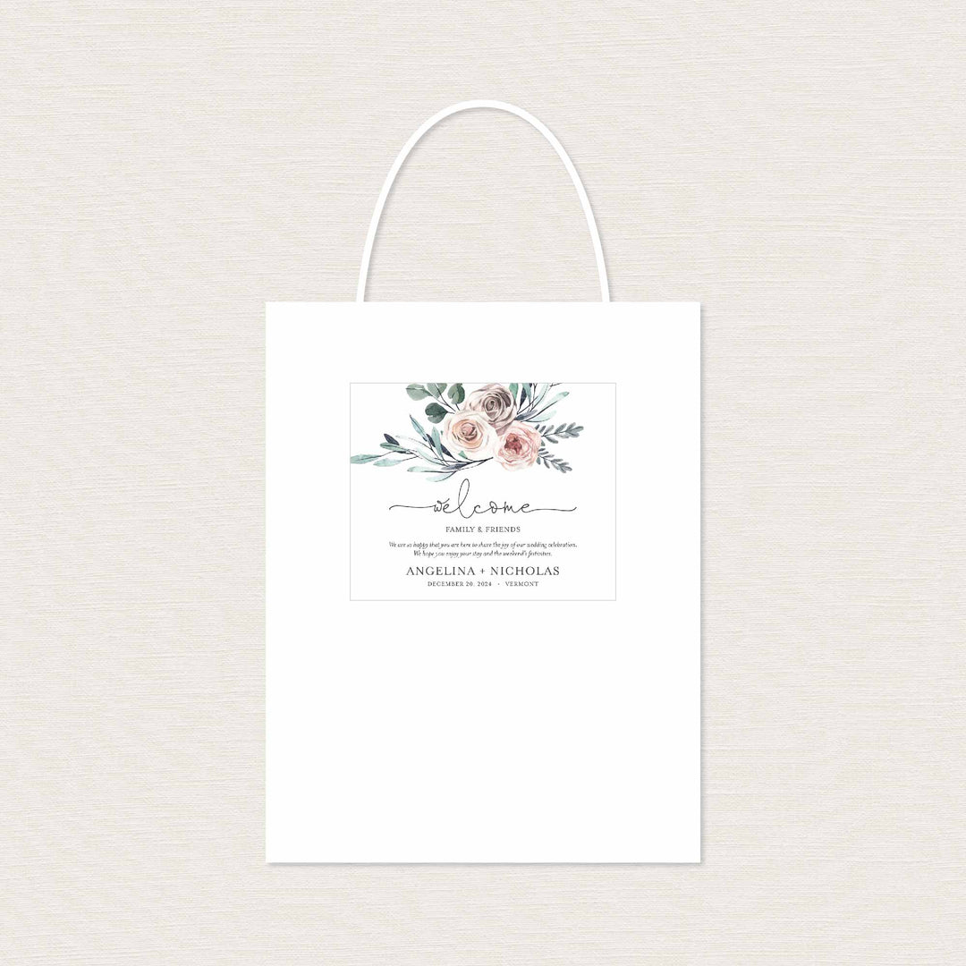 Boho Rose Wedding Welcome Bag Label Printable