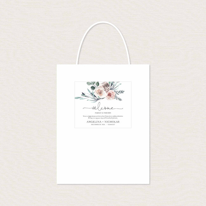 Boho Rose Wedding Welcome Bag Label Printable