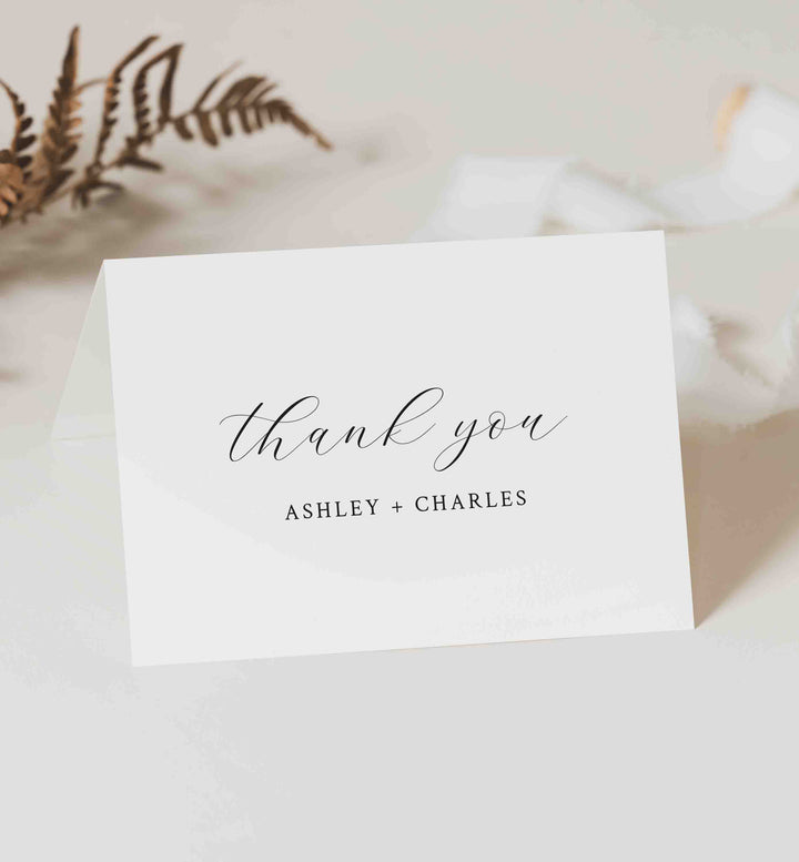 Simple Minimal Wedding Thank You Card Printable