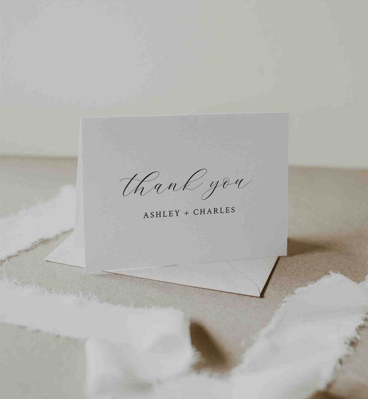 Simple Minimal Wedding Thank You Card Printable