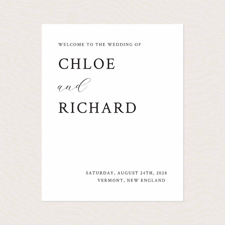 Simple Minimal Wedding Welcome Sign Printable