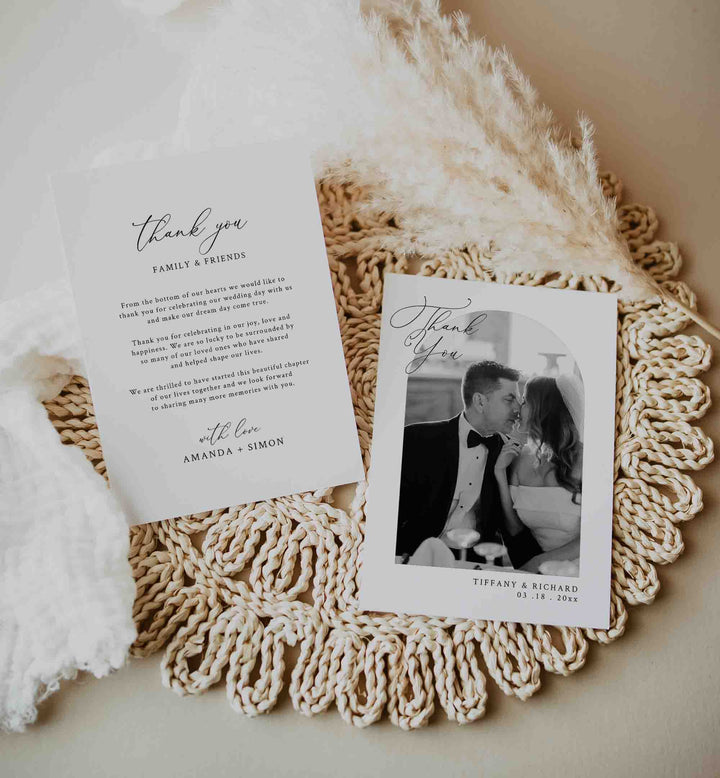 Modern Chic Wedding Photo Thank You Card Printable