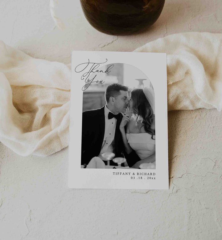 Modern Chic Wedding Photo Thank You Card Printable