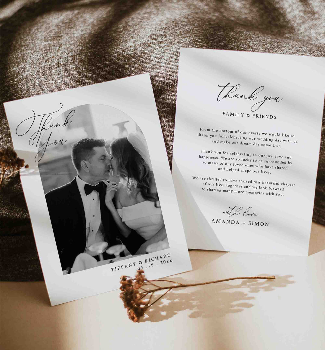 Modern Chic Wedding Photo Thank You Card Printable