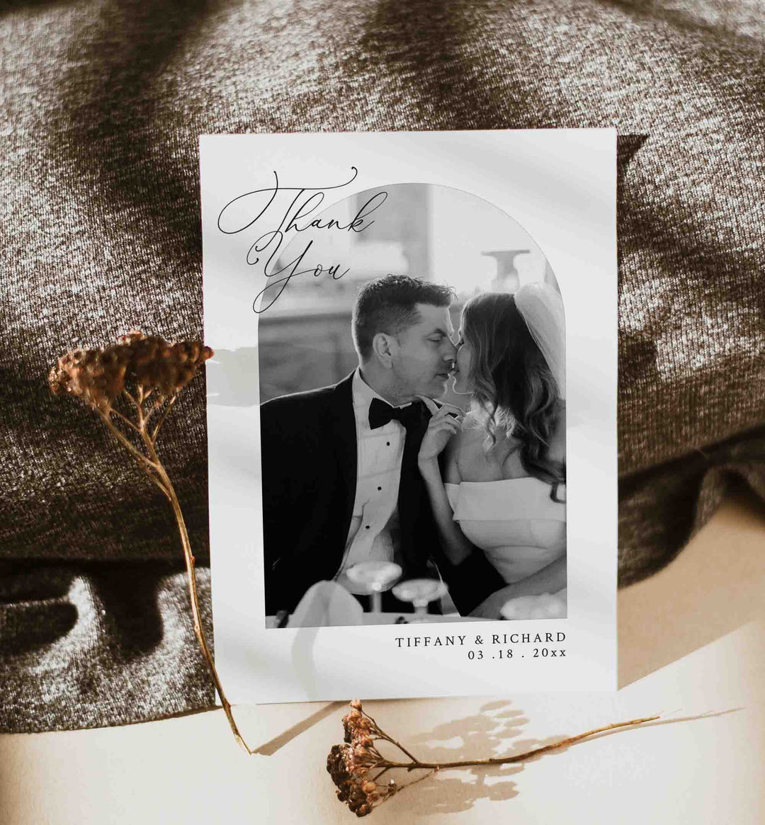 Modern Chic Wedding Photo Thank You Card Printable