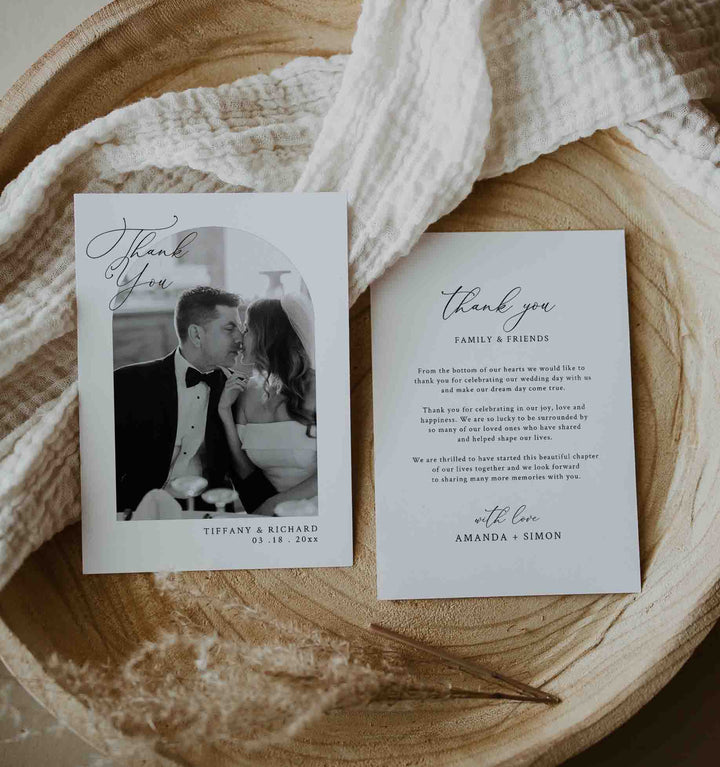 Modern Chic Wedding Photo Thank You Card Printable