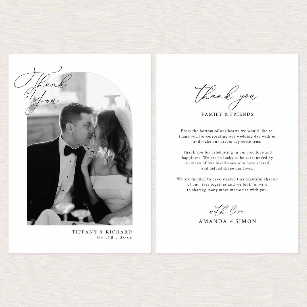 Modern Chic Wedding Photo Thank You Card Printable